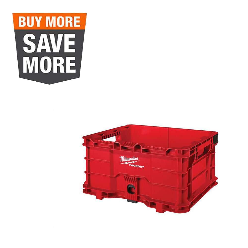 Milwaukee PACKOUT 18.6 in. Tool Storage Crate Bin with Carrying