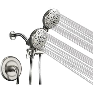 Single-Handle 48-Spray Shower Faucet Handheld Combo with 5 in. Shower Head in Brushed Nickel (Valve Included)
