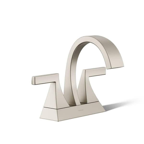 KOHLER Katun 4 in. Centerset 2-Handle Bathroom Faucet in Vibrant Brushed Nickel