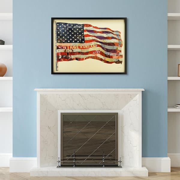Empire Art Direct 40 in. x 30 in. "Old Glory" Dimensional Collage Framed Graphic Art Under Glass