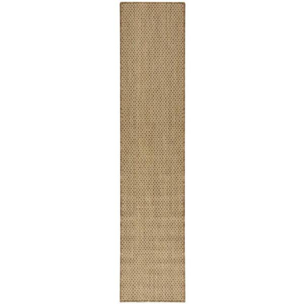 Courtyard 2 ft. x 10 ft. Jute All-Over Design Contemporary Runner Area Rug