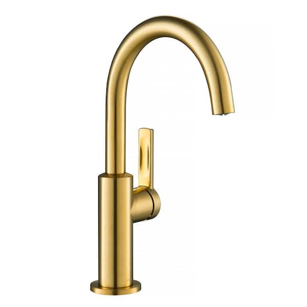 KRAUS Oletto Single-Handle Kitchen Bar Faucet in Brushed Brass