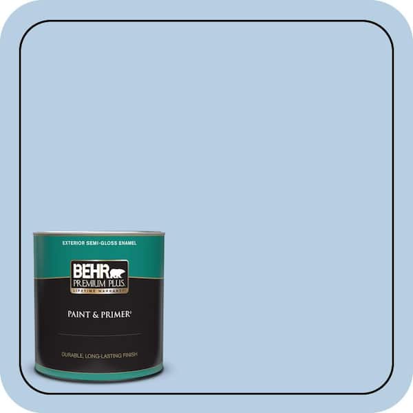 BEHR PREMIUM PLUS 1 qt. #570C-3 Tender Twilight Semi-Gloss Enamel Exterior Paint & Primer