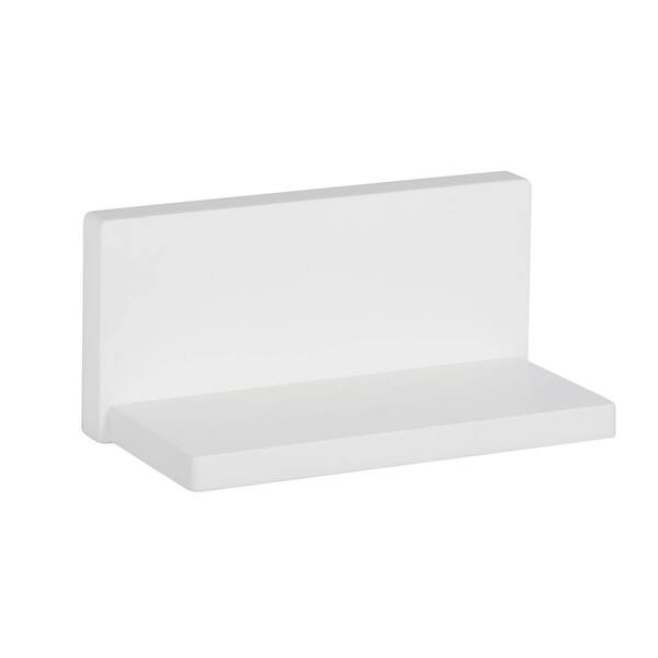 Honey-Can-Do 8.27 in. x 4.53 in. L Shape Wall Shelf White Decorative Shelf