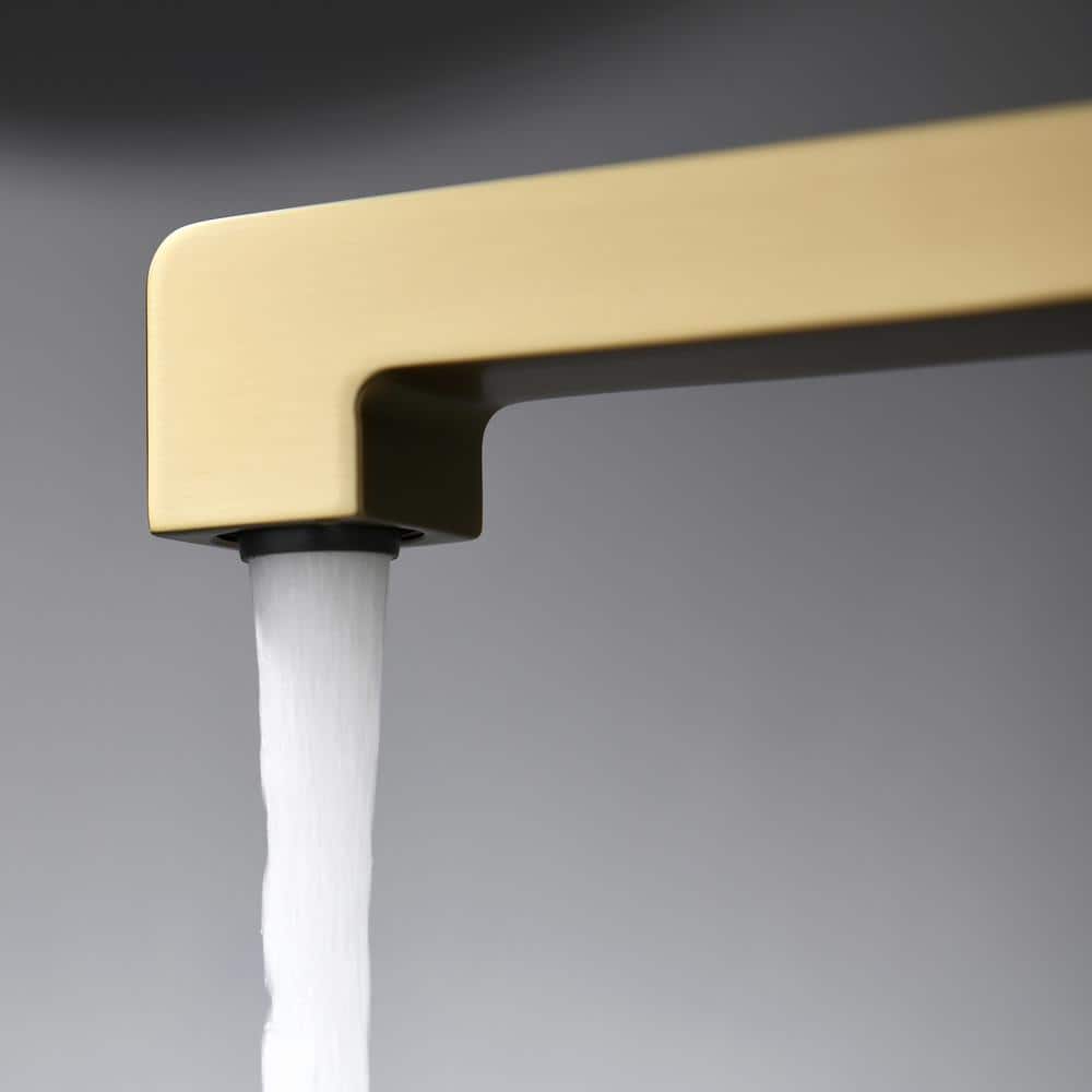 Brushed Gold Tall Single Handle Vessel Sink Faucet