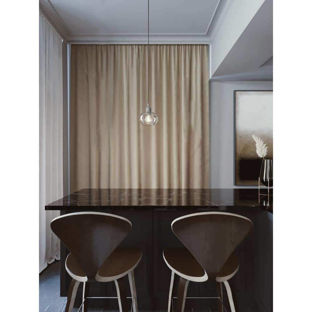 Laney 6.8'' Mini Globe Pendant Light in Satin Nickel and Black