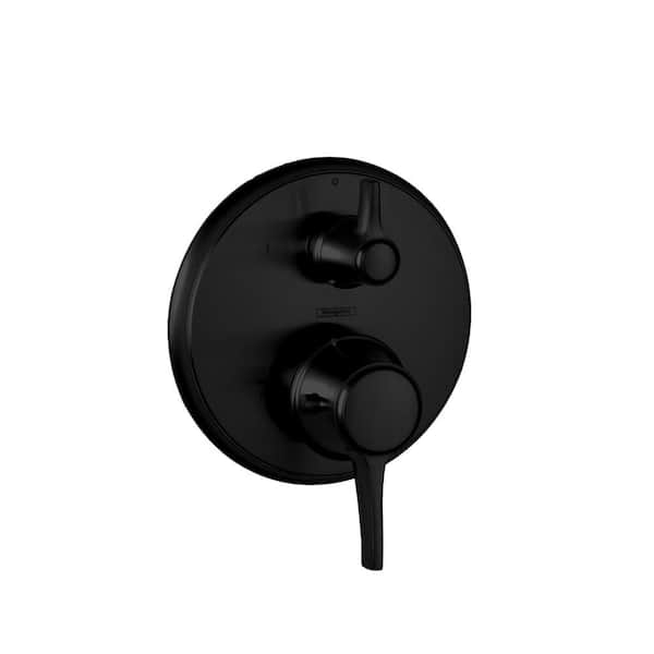 Ecostat Classic Wall Mount Shower Trim Kit in Matte Black Valve Not Included