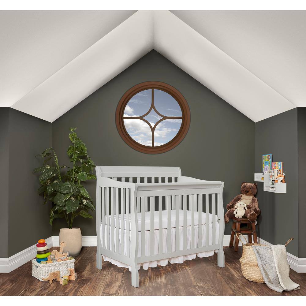 Aden Gray Pinewood 4-in-1 Convertible Mini Crib