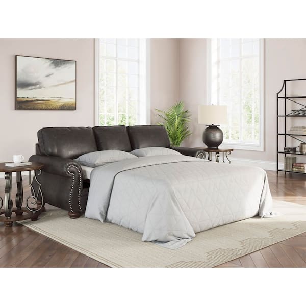 Signature DESIGN BY ASHLEY Chatterton 92 in. Black Solid Faux