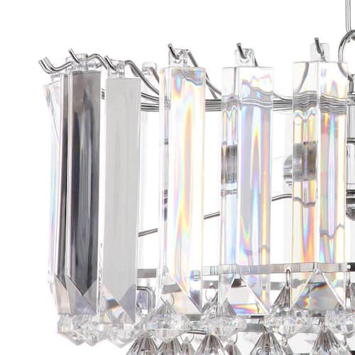 Hampton 2-Light Chrome/Clear Crystal Hanging Pendant Lighting Pendant Lights