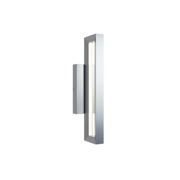 AFX Liam 18 in. Silver Outdoor Hardwired Coach Sconce with Integrated LED Included