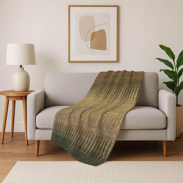 Premium Machine Washable ASB886 Brown 50 in. x 70 in. Sherpa Throw Blanket