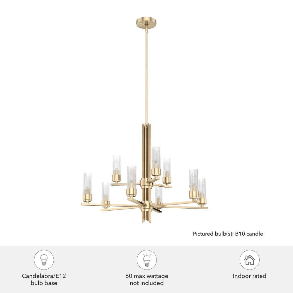 Alturas Gold 9-Light 2-Tier Candle Style Chandelier