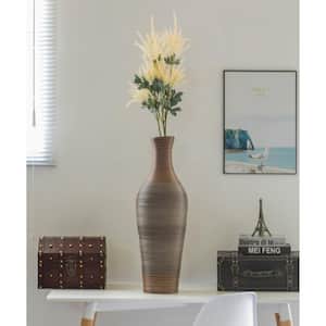 Brown 27 in. Tall Decorative Artificial Rattan Tabletop Centerpiece Vase