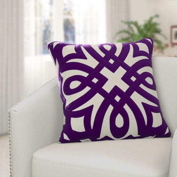 Treble Clef Throw Pillow, Decorative Accent Pillow, Square Cushion Cover,  Indie Music Room, Dragon Art, Funky and Eclectic Home Decor - Purple &  White, Abysm I… in 2023