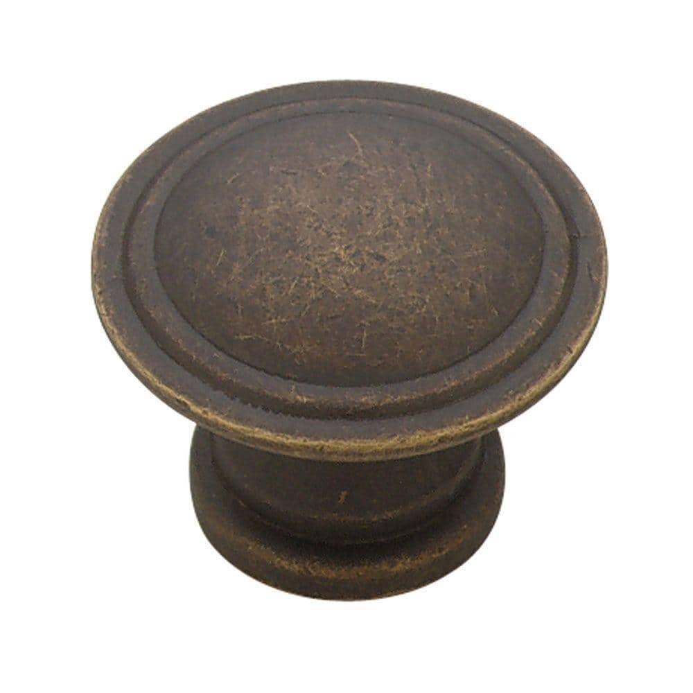 Ridge 1-1/8 in. (28mm) Distressed Oil Rubbed Bronze Round Cabinet Knob