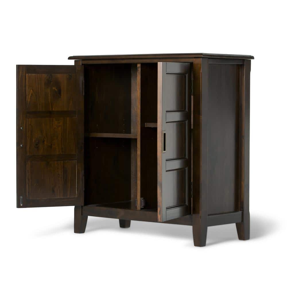 Burlington Transitional Mahogany Brown Low Storage Cabinet with Adjustable Shelving