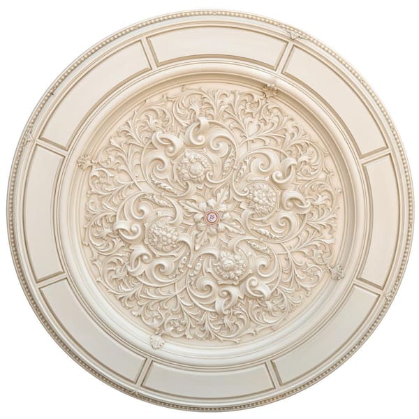 AFD 72 in. x 3 in. x 72 in. Allurg Carved Cream Round Polysterene Ceiling Medallion