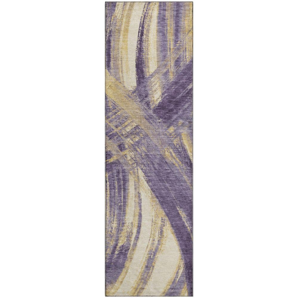 Mayfield Premium Machine Washable Abstract AMF2421 Plum 2 ft. x 7 ft. Runner Rug price history on PriceWatchPro