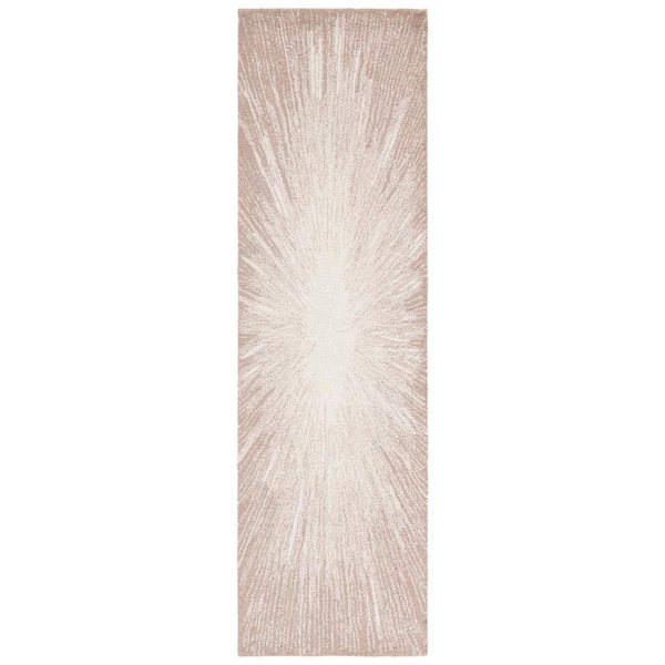 SAFAVIEH Abstract Ivory/Dark Beige 2 ft. x 8 ft. Eclectic Star Runner Rug