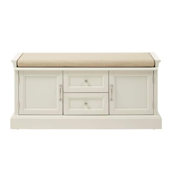 Home Decorators Collection Walker Off-White Corner Storage Bench