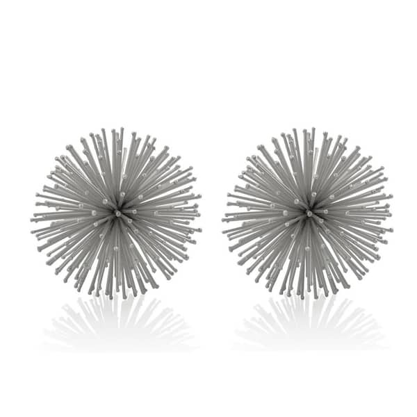 Silver 4 in. x 4 in. Round Metal Holiday