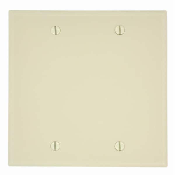 Leviton 2-Gang Ivory Blank Plate Nylon Standard Wall Plate (1-Pack) 80725-I