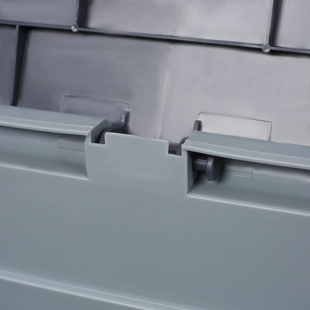 Gray 75 Gallon Plastic Deck Storage Box with Wheels