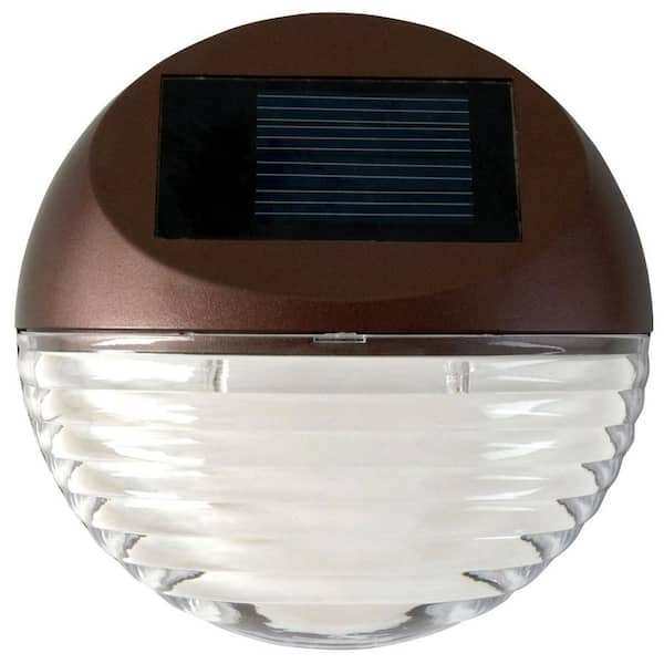 Moonrays Solar Bronze Integrated LED Round Mini Deck Light
