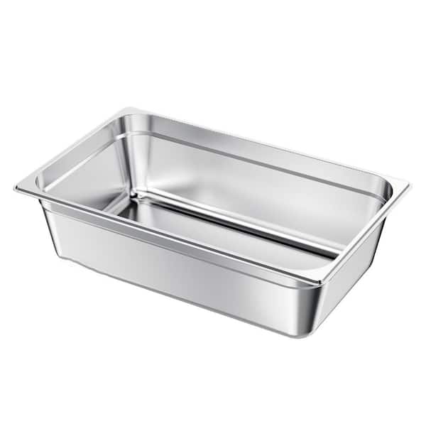 Full-Size Steam Table Pan, Stainless Steel, Anti-Jam, 6 in Deep