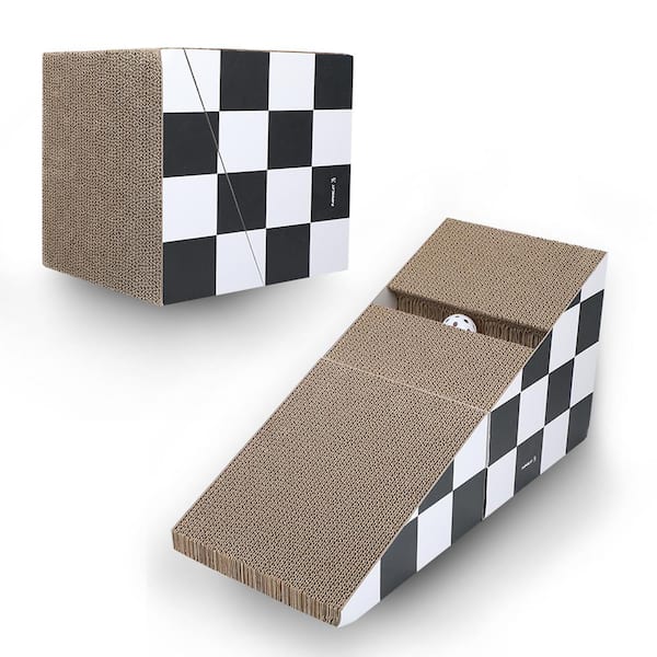 Foobrues Cat Scratching Board with Ball, Triangle Cat Scratching Cardboard