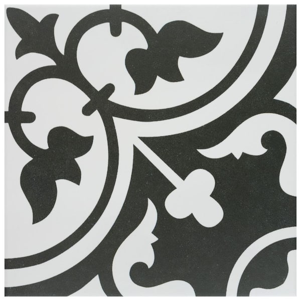Merola Tile Arte Clover White 9-3/4 in. x 9-3/4 in. Porcelain Floor and Wall Take Home Tile Sample