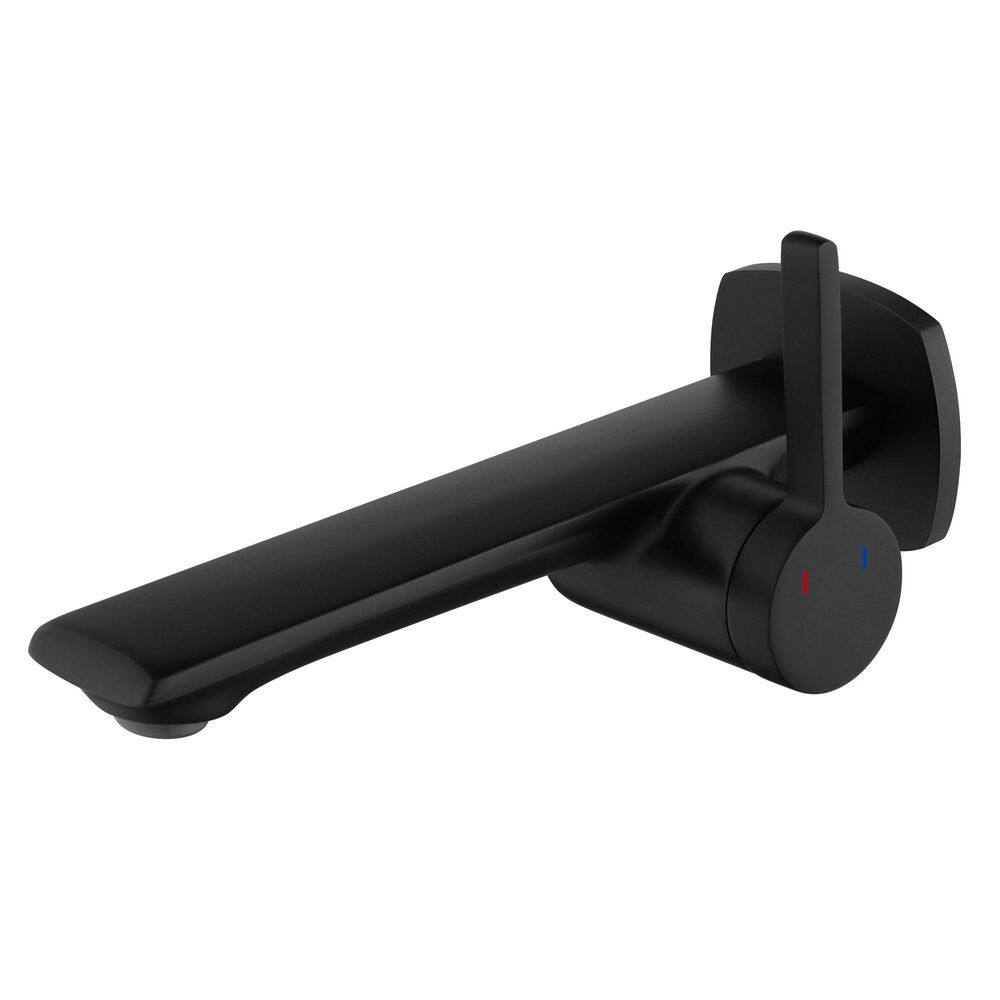 Single Handle Wall Mount Bathroom Sink Faucet with Valve Brass Modern Single Hole Bathroom Basin Vanity Taps Matte Black price history on PriceWatchPro