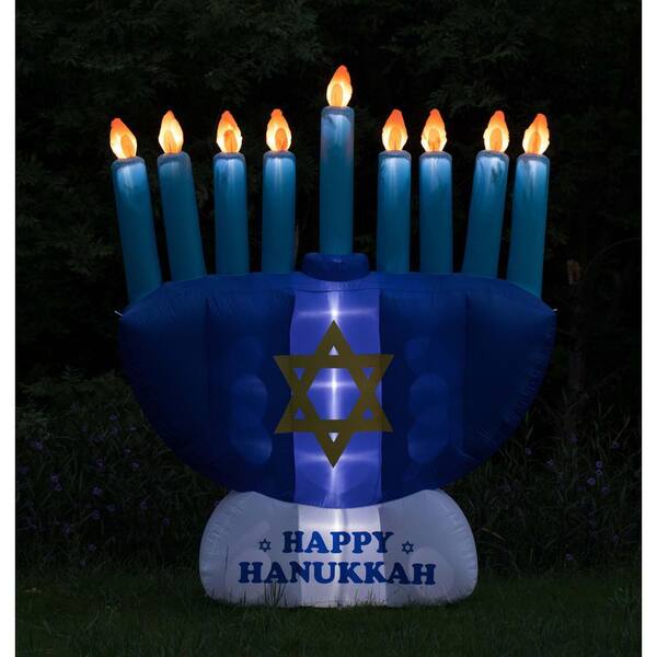 Gardenised Giant Hanukkah Inflatable Menorah - Yard Decor with