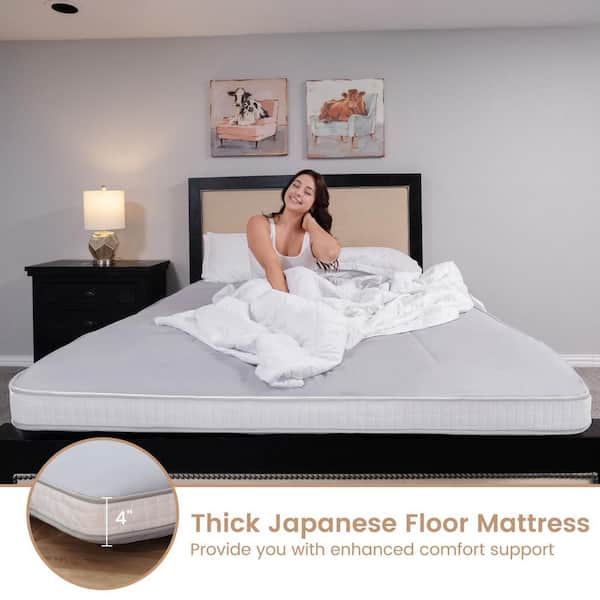 Matelas Futon Pliant Épais 5 Cm Tatami Japonais - Matelas Sol Portable Pliage Rouleau 80x190 Cm Gris - Lit D'Appoint Camping Canapé Visiteur