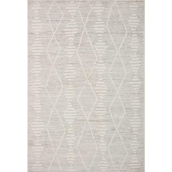 LOLOI II Kamala Ivory/Silver 9'-2" x 13' Transitional Area Rug