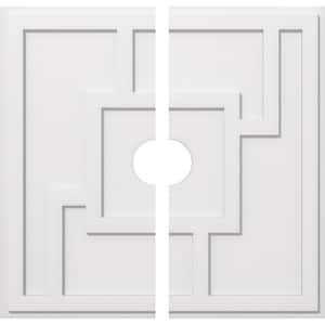 1 in. P X 11-3/4 in. C X 34 in. OD X 5 in. ID Knox Architectural Grade PVC Contemporary Ceiling Medallion, Two Piece