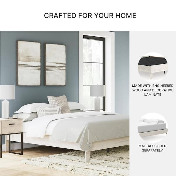 Signature DESIGN BY ASHLEY Socalle Beige Wood Frame King Platform