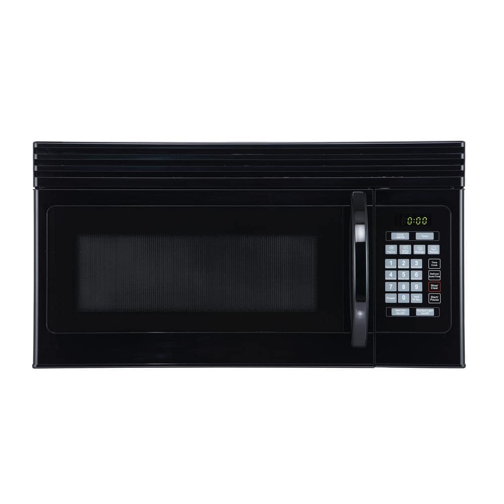 BLACK+DECKER 1.6 cu. Ft. Over-the-Range Microwave with Top Mount Air Recirculation Vent in Black