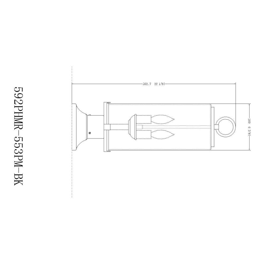 Sana Black Aluminum 2-Light Outdoor Pier Lantern