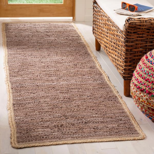Cape Cod Brown/Natural 2 ft. x 8 ft. Border Runner Rug