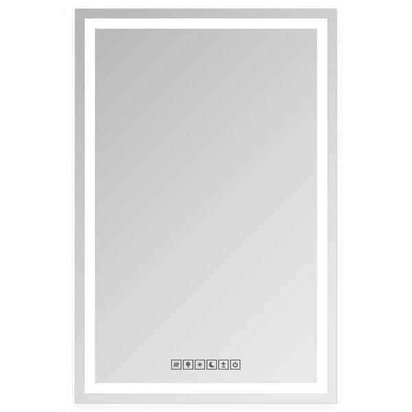 Fab Glass and Mirror 30 in. x 40 in. LED Modern Rectangle Frameless