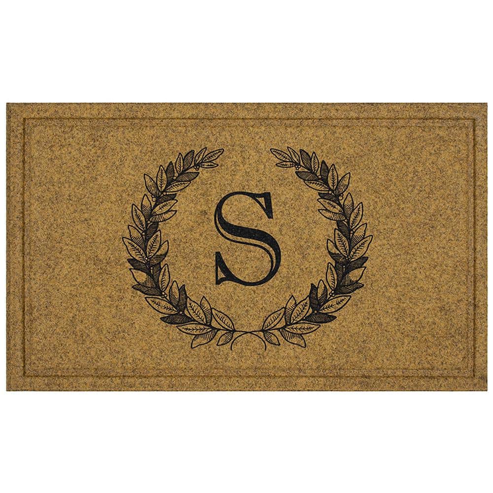 Laurel Multi 24 in. x 36 in. Faux Coir Monogrammed S Door Mat price history on PriceWatchPro