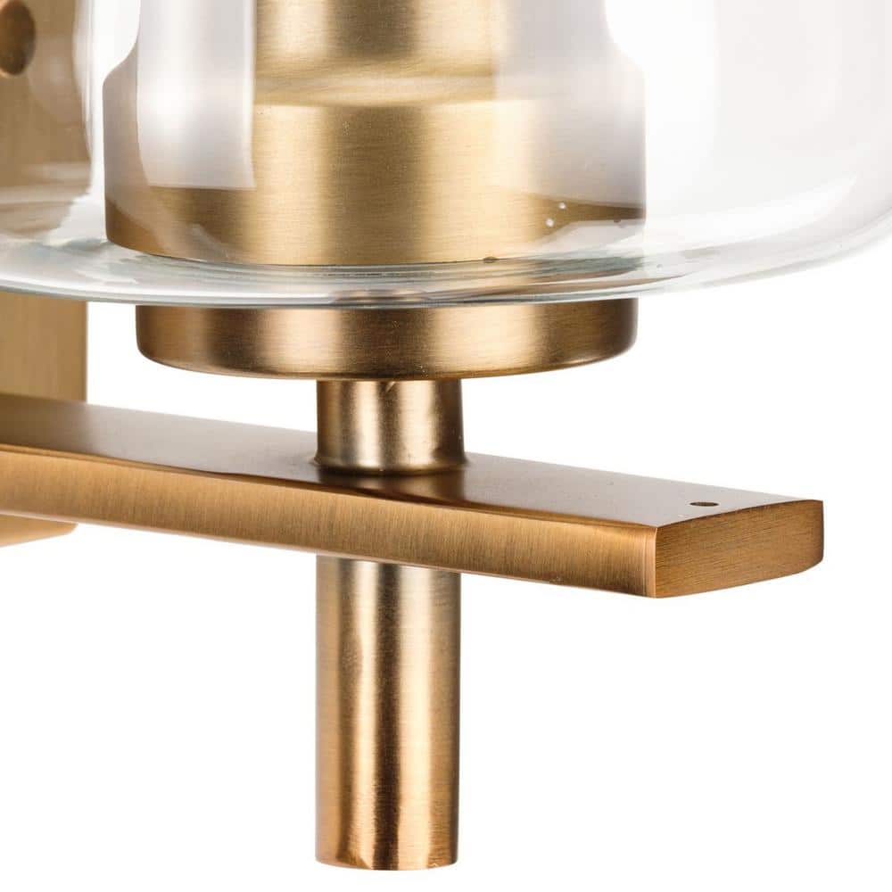 Calais Vintage Brass Dimmable Wall Sconce with Clear Glass Shade