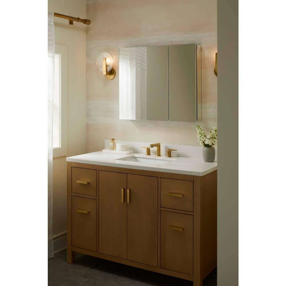 Embark 30" x 26" Anodized Aluminum Medicine Cabinet with Mirrored Doors
