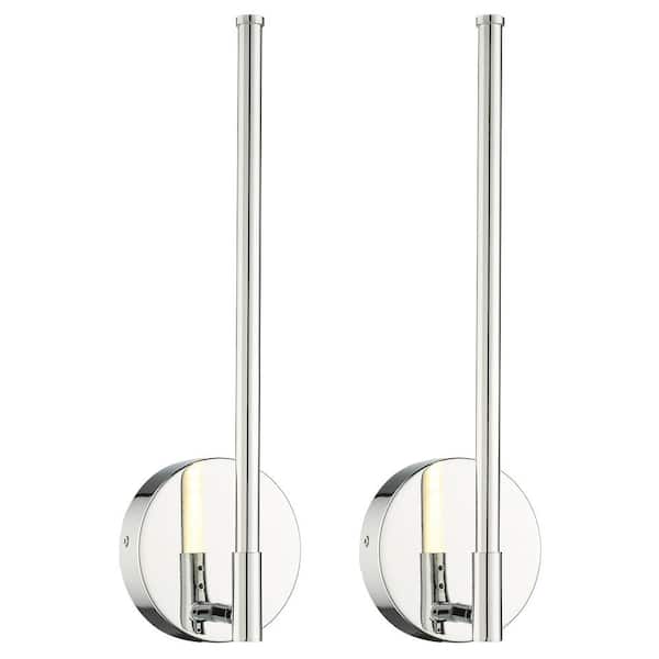 pasentel 4.75 in. 2 Light Chrome LED Bathroom Vanity Light Bar