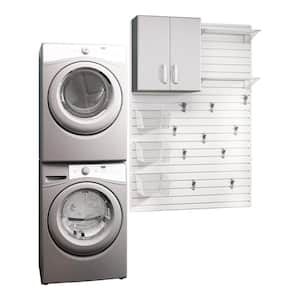 Modular Laundry Room Storage Set with Accessories in Platinum Carbon Fiber (16-Piece)