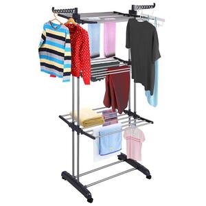 30 in. x 71 in. Aluminum Alloy and Plastic Gray Portable metal Wardrobe metal