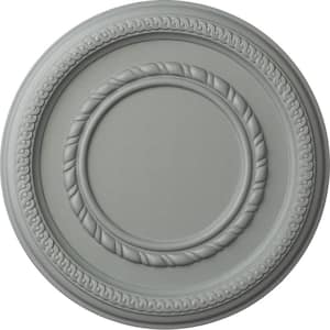 12-5/8" x 1-1/8" Federal Roped Small Urethane Ceiling Medallion (Fits Canopies upto 6"), Primed White