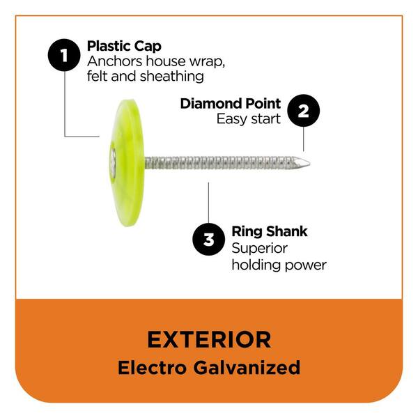 1-1/2-in 12 -Gauge Electro-Galvanized Plastic Cap Nails ( 207